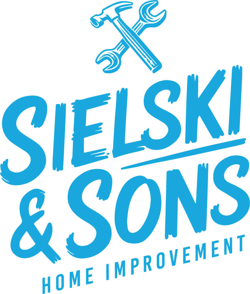 Sielski & Sons Home Improvement Logo with Crossed Hammer and Wrench